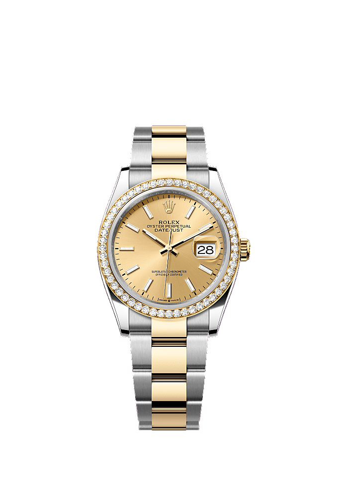 Champagne Diamond-Set dial, Oyster bracelet