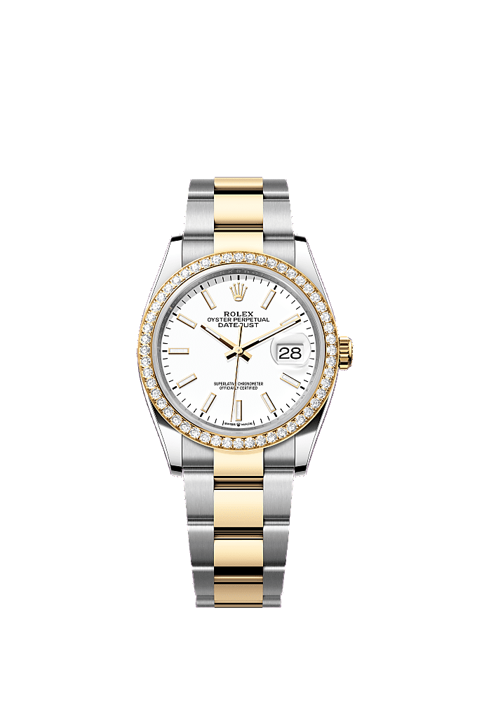 White Mother-of-Pearl Diamond-Set dial, Oyster bracelet