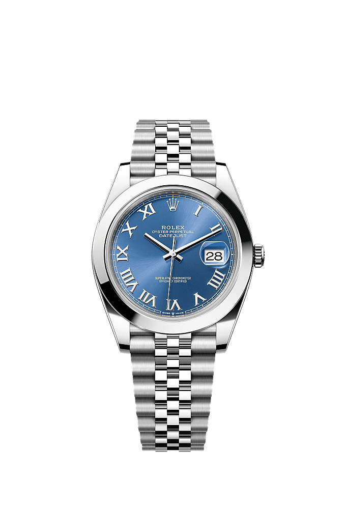 Azzurro Blue Roman dial, Jubilee bracelet