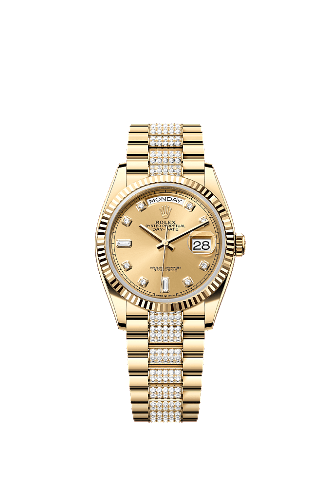 Champagne Diamond-Set dial, President bracelet
