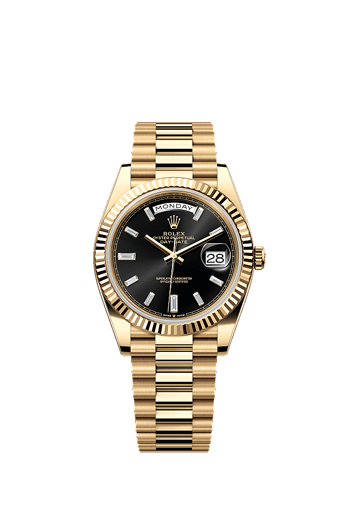 Bright Black dial, President bracelet