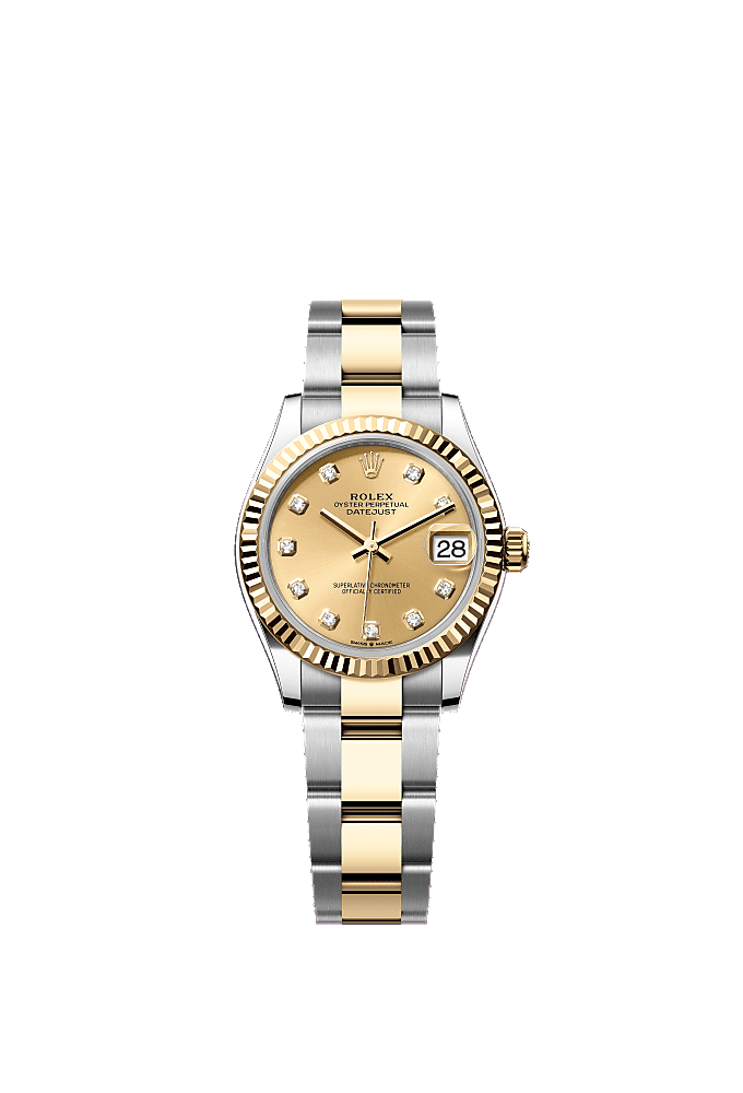 Champagne Diamond-Set dial, Oyster bracelet