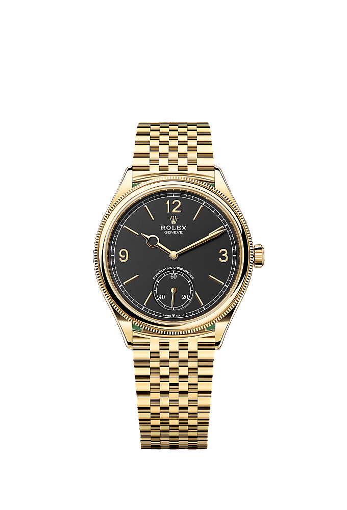 Intense Black dial, Alligator Leather - Black bracelet