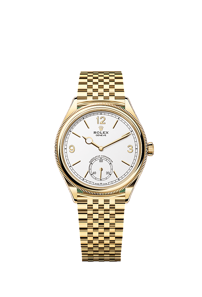Intense White dial, Alligator Leather - Black bracelet