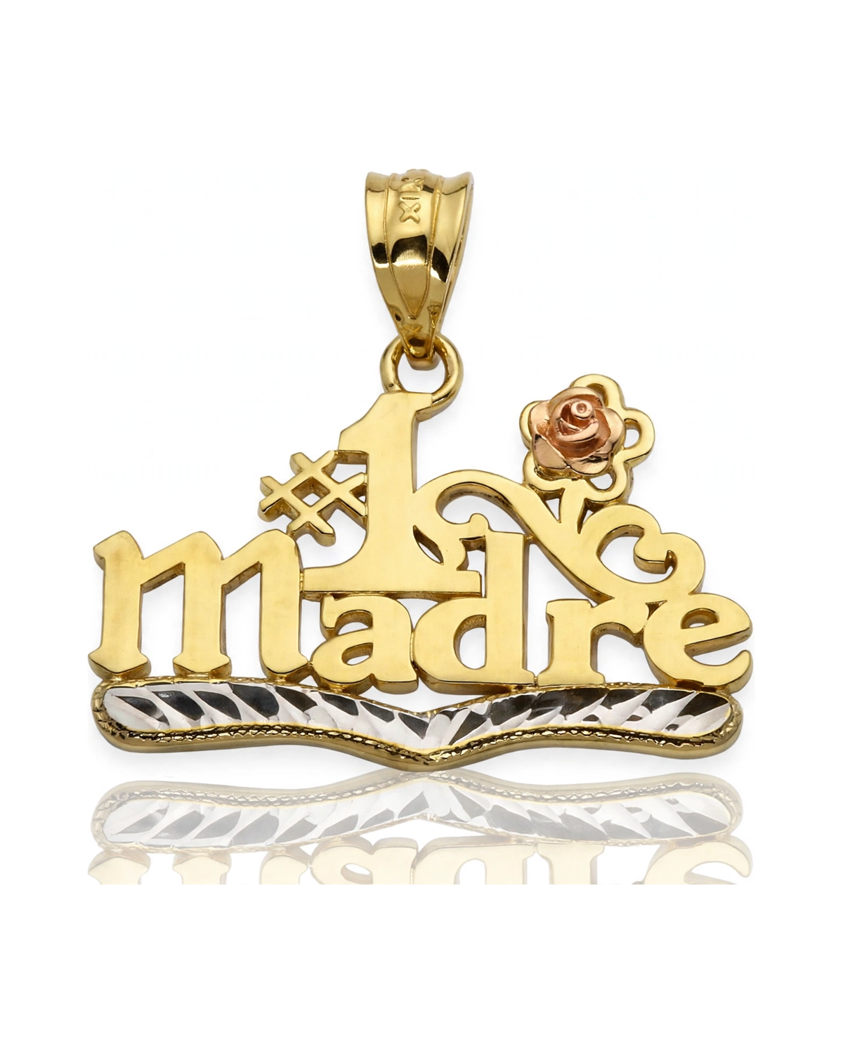 Madre Pendant with Rose - 10K Yellow Gold