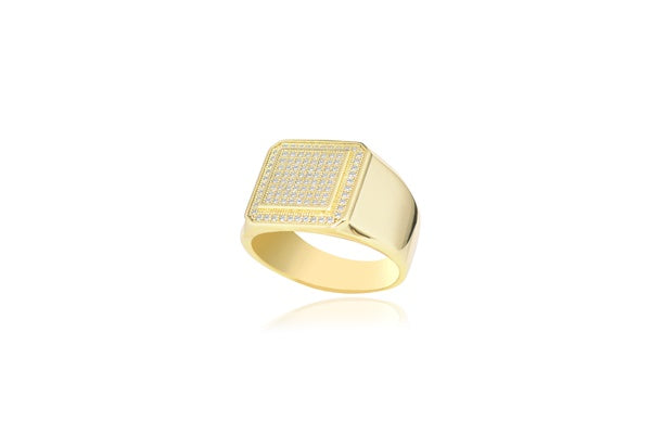Men's Ring - 925 Sterling Silver - Gold Plated