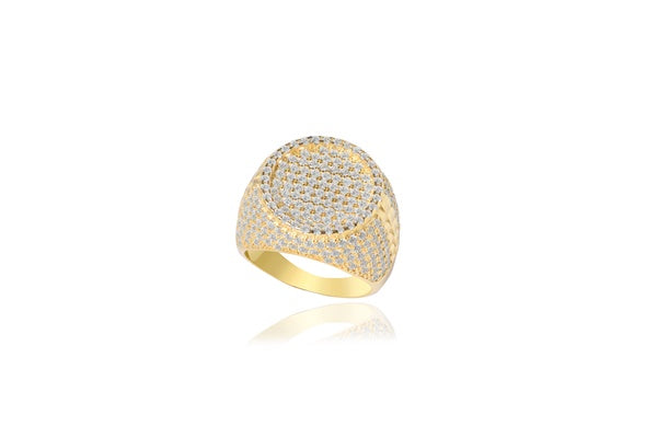 Men's Ring - 925 Sterling Silver - Gold Plated