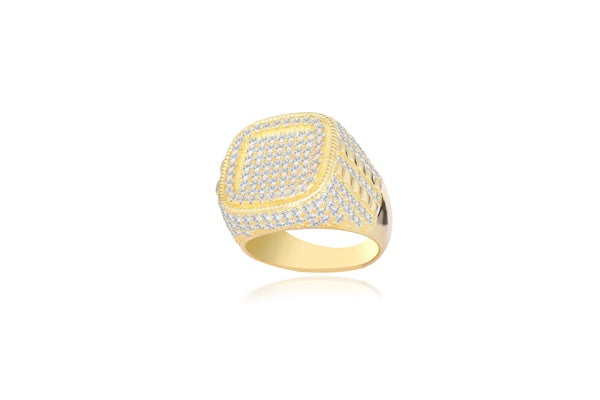 Men's Ring - 925 Sterling Silver - Gold Plated