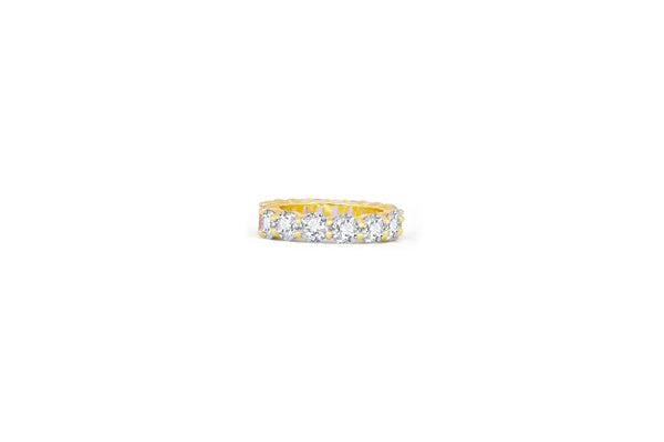 Pink and Clear Two-Tone Eternity Ring - 925 Sterling Silver - Gold Plated