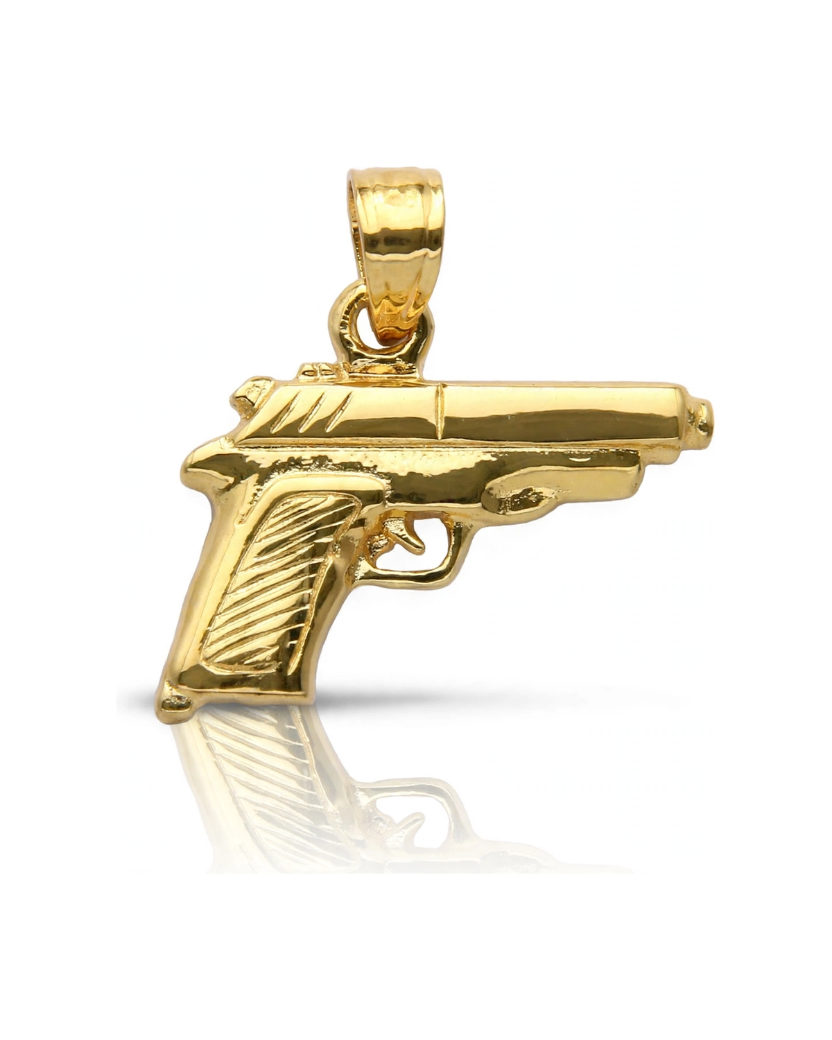 Pistol Pendant - 10K Yellow Gold