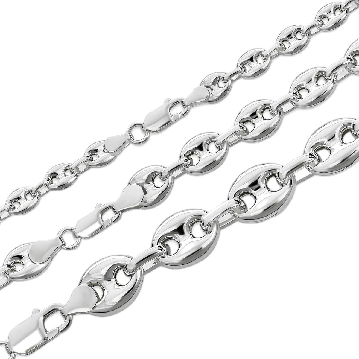 Puffed Gucci Necklace Or Bracelet - 925 Sterling Silver