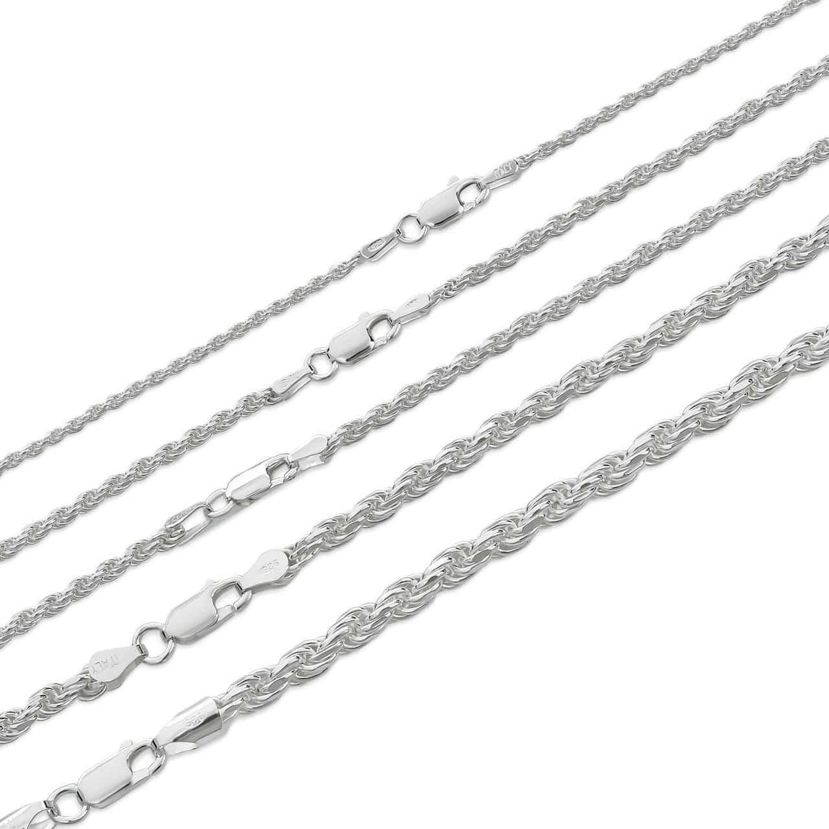 Rope Chain Necklace - 925 Sterling Silver