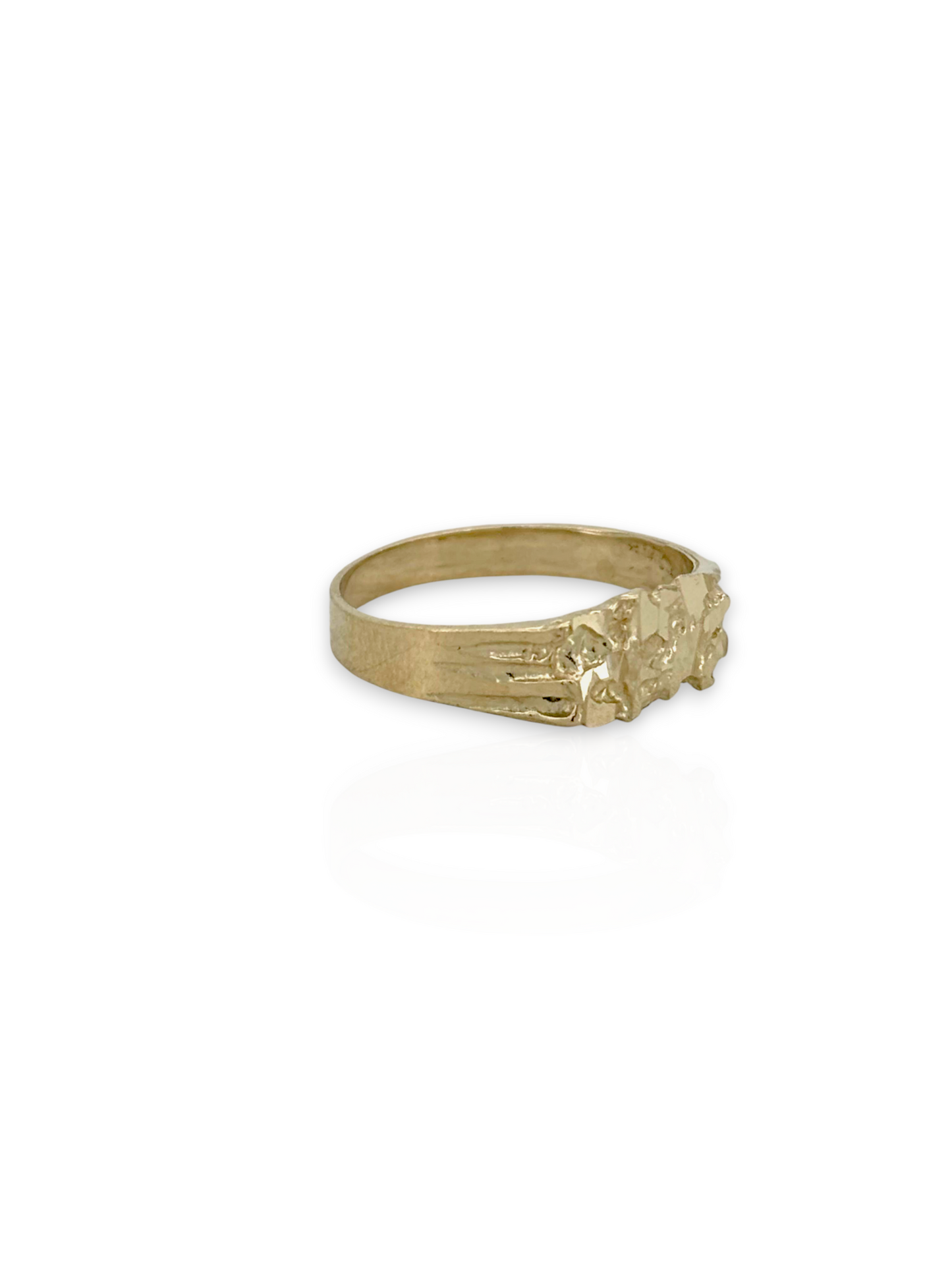 10K Yellow Gold Nugget Ring – Solid Gold Statement Ring
