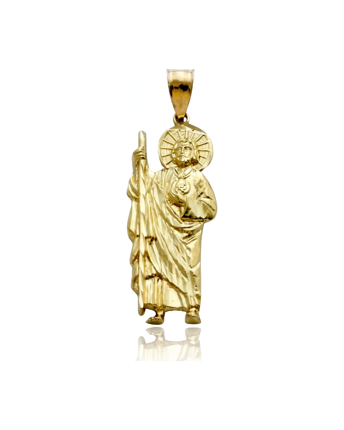 San Judas Pendant Standing Large - 10K Yellow Gold
