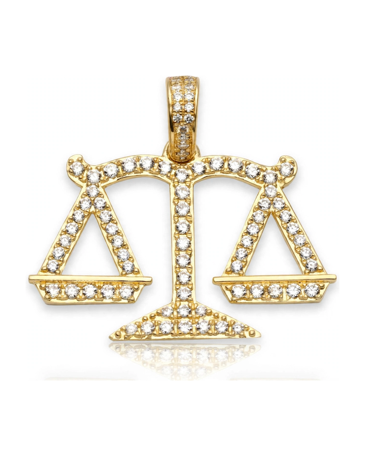 Scales of Justice Pendant with CZ - 10K Gold