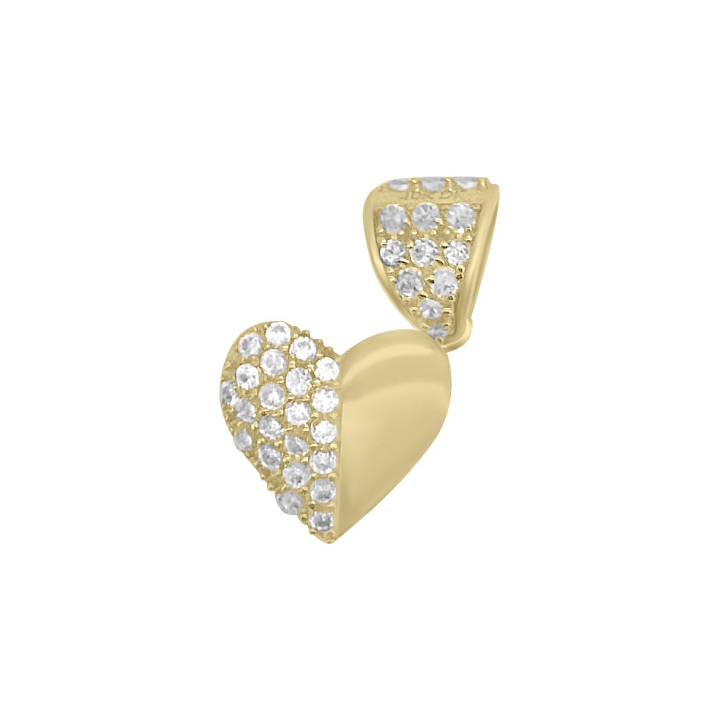 Heart CZ Pendant - 10K Yellow Gold