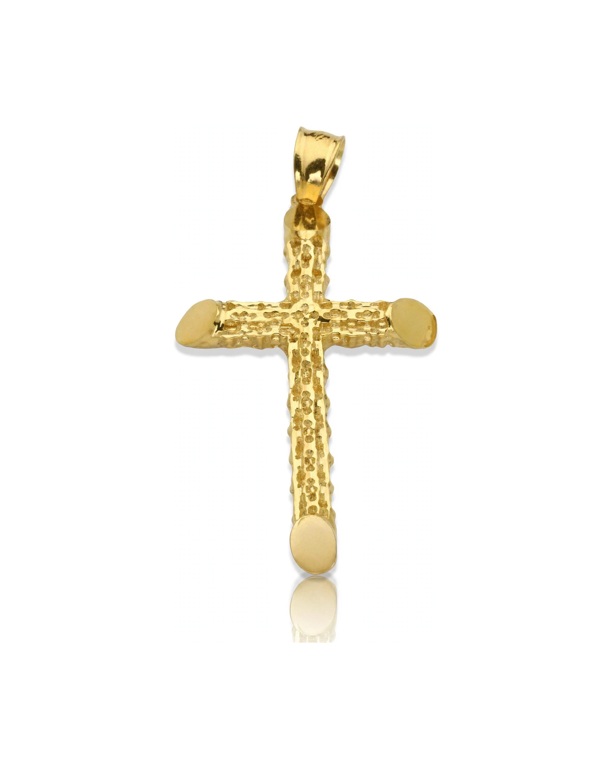 Small Textured Cross Pendant - 10K Yellow Gold