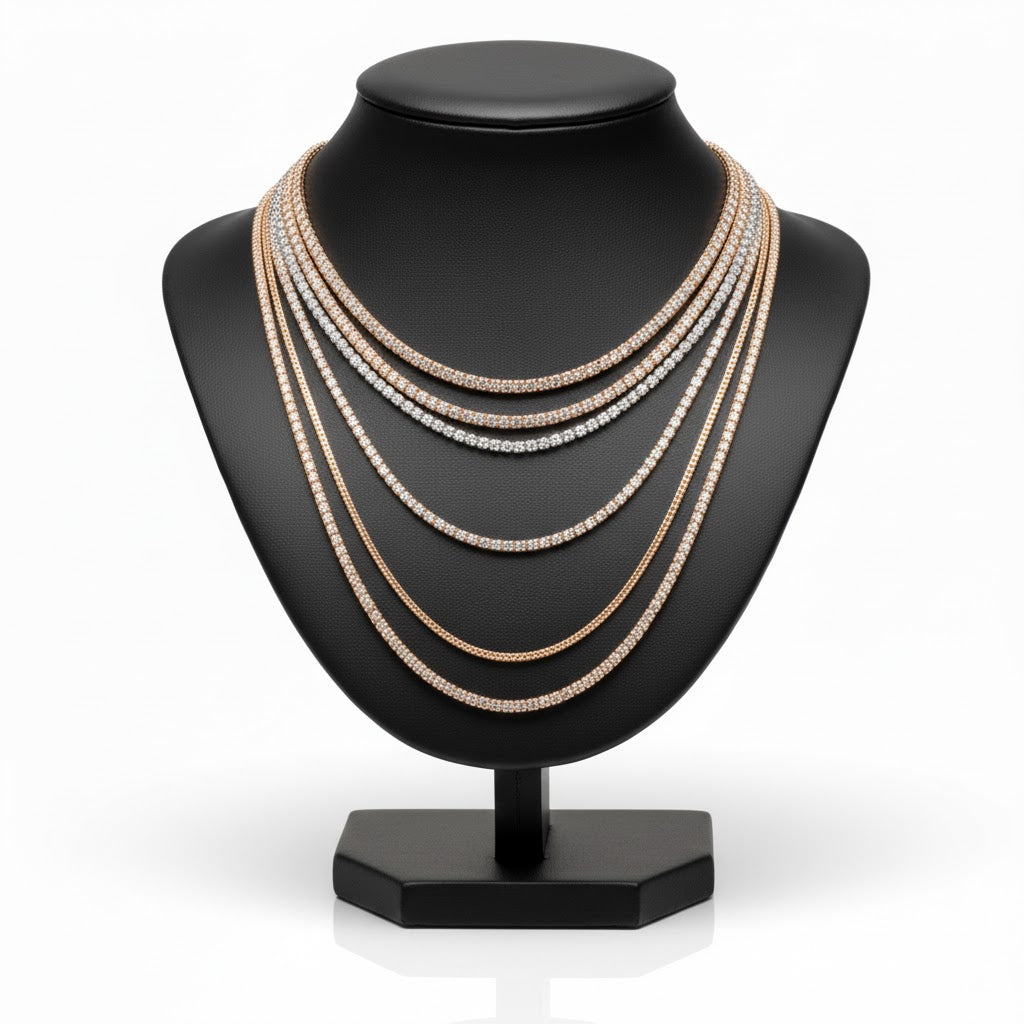 Diamond Cut Ice Chain - 10K Rose Gold