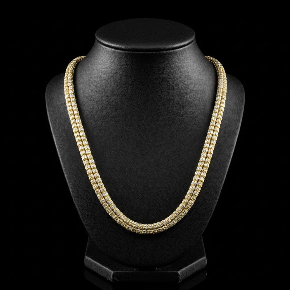 Diamond Cut Ice Chain - 10K Yellow Gold
