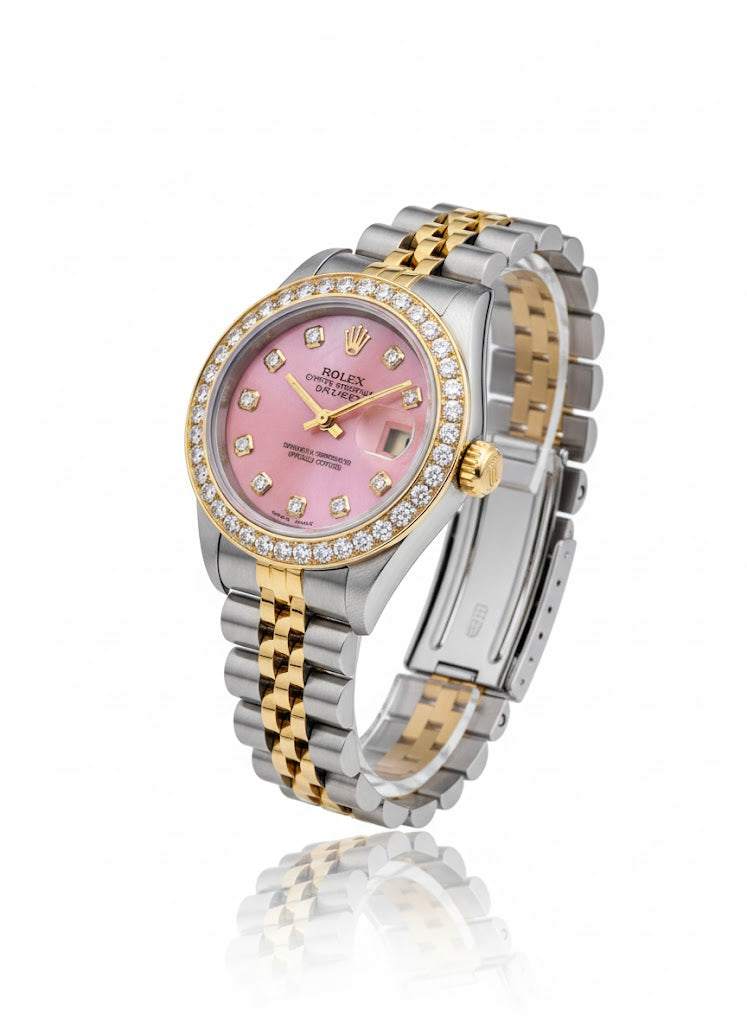 Rolex Datejust Diamond Bezel Watch 26mm Pink Diamond Dial | 1.10ct