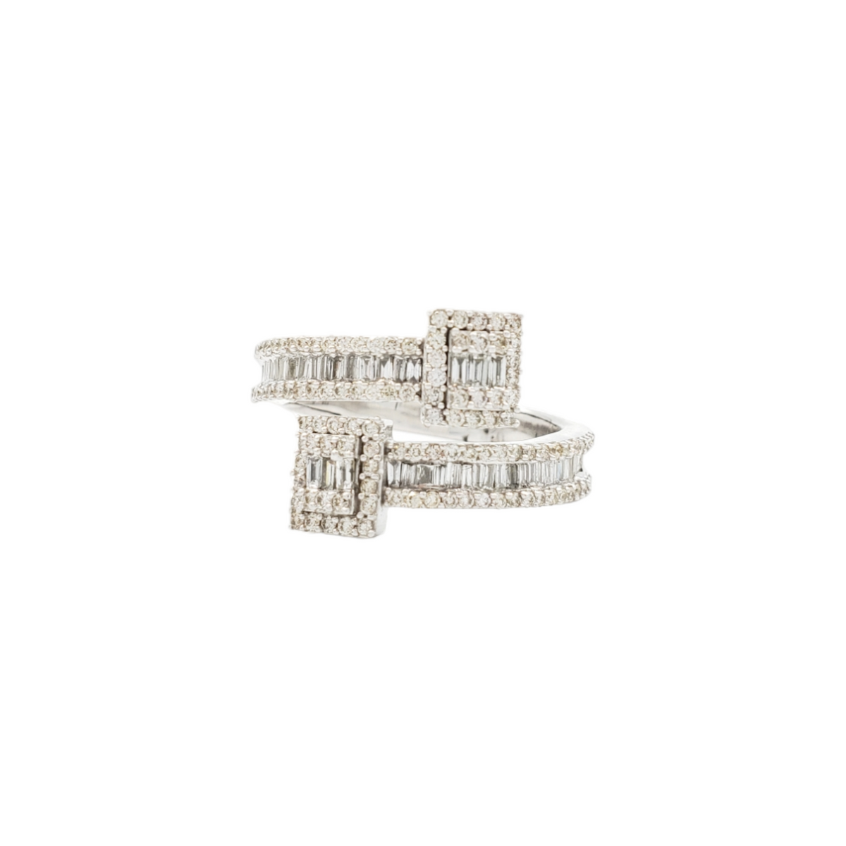 14K White Gold Baguette Natural Diamond Band Ring for Men – 0.99 CTW