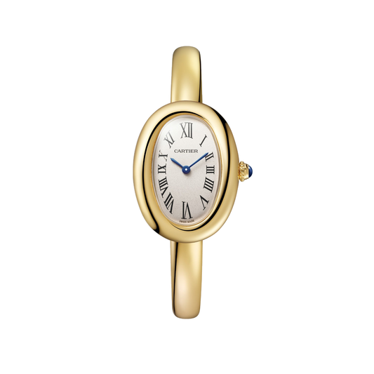 Cartier Baignoire WGBA0025 - Small model (size 16) 18K yellow gold, Silvered Dial, Yellow gold rigid bracelet