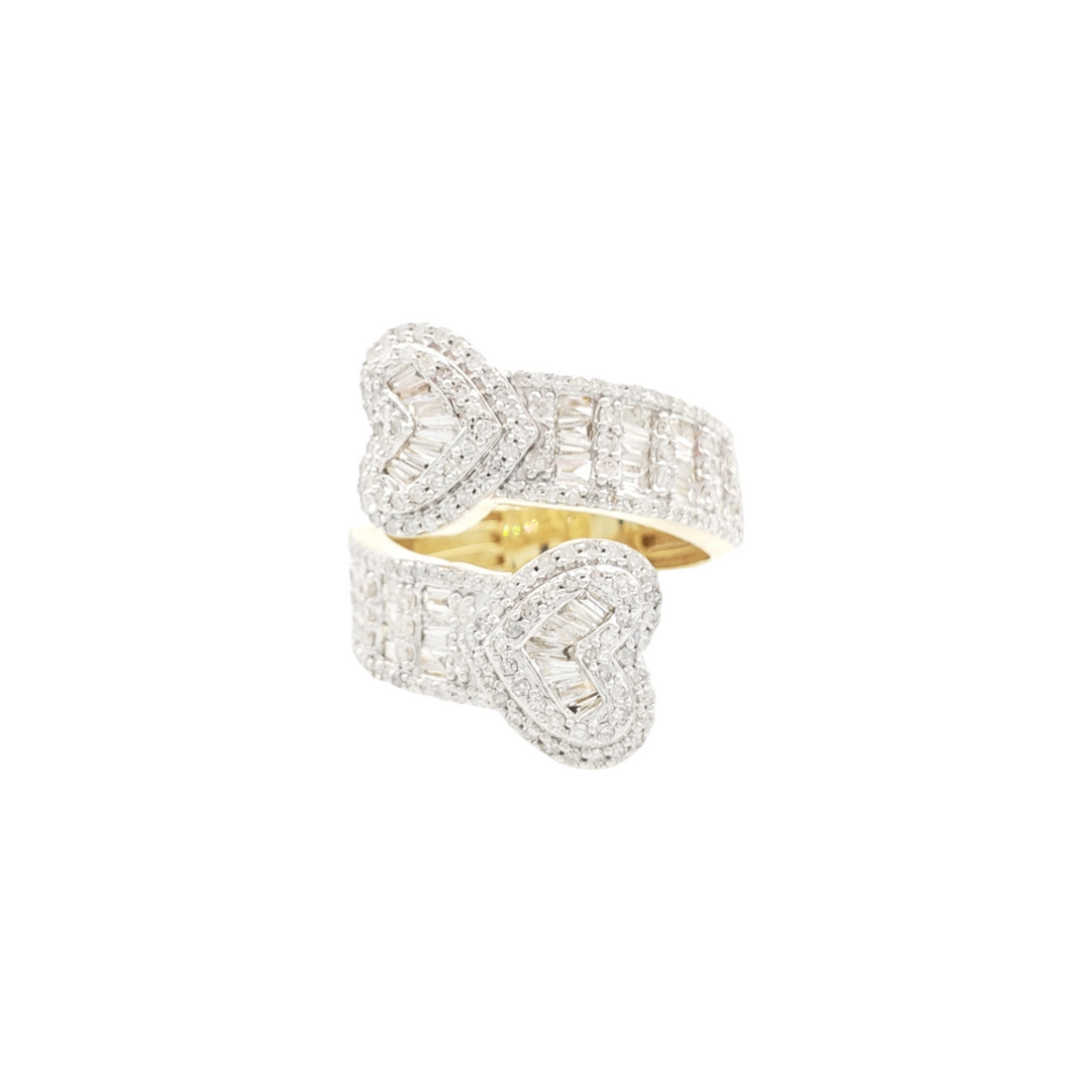 14K Gold Heart Baguette Natural Diamond Ring for Men – 2.54 CTW