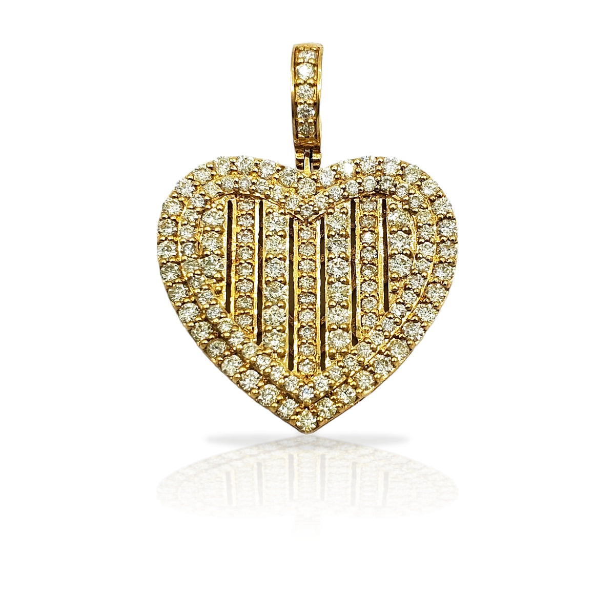 10K Gold Diamond Heart Pendant