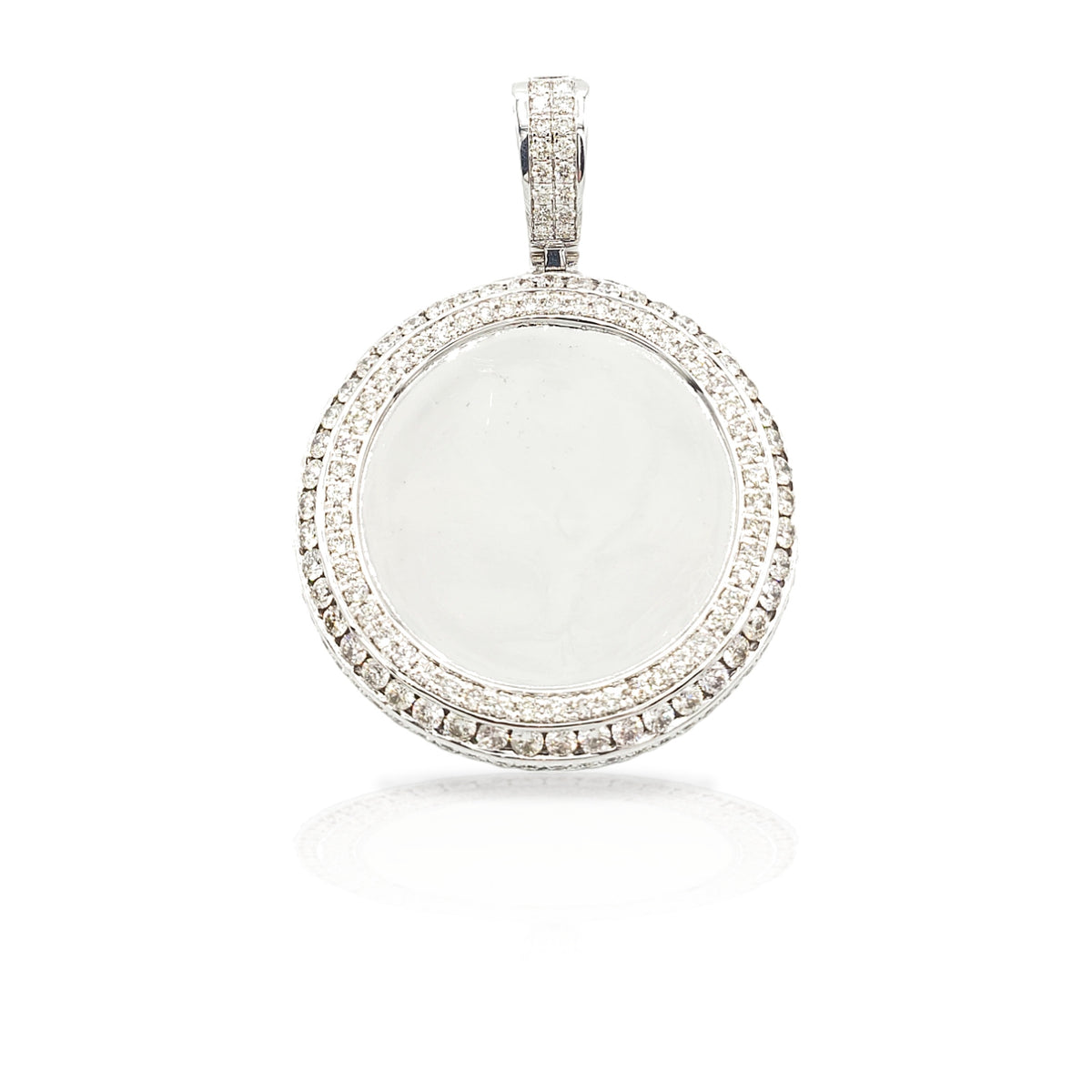 14K Three Row Diamond Picture Pendant With 4.25 Carats Of Diamonds