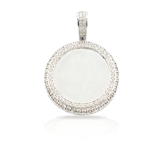 14K Three Row Diamond Picture Pendant With 4.25 Carats Of Diamonds