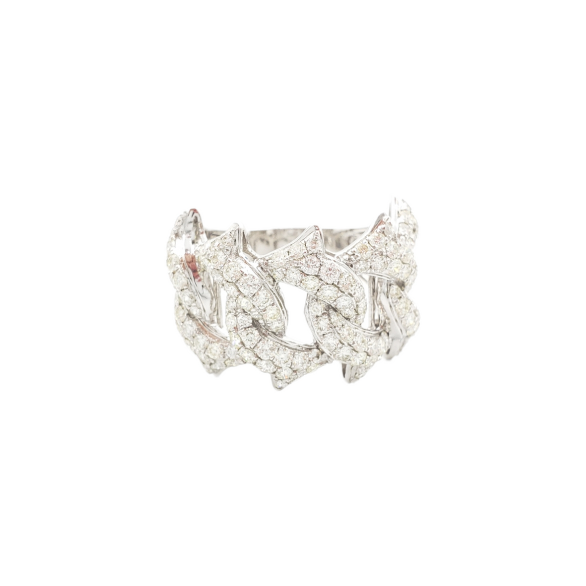 14K Gold Cuban Link Natural Diamond Ring for Men – 3.53 CTW