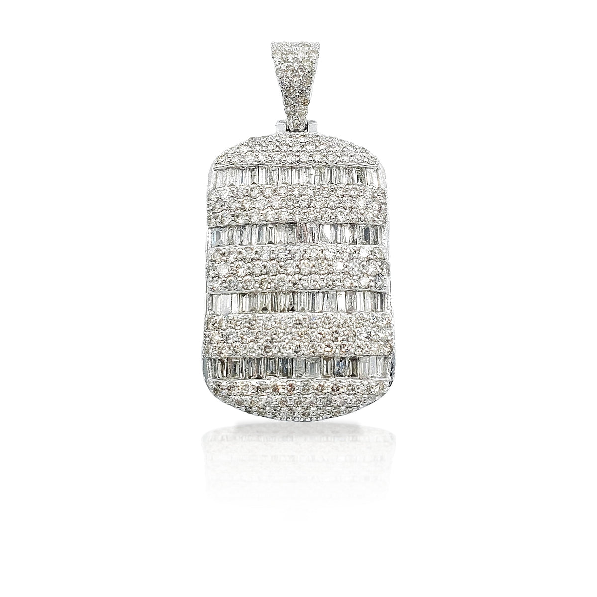 14K Diamond Dog Tag With 3.86 Carats Of Diamonds