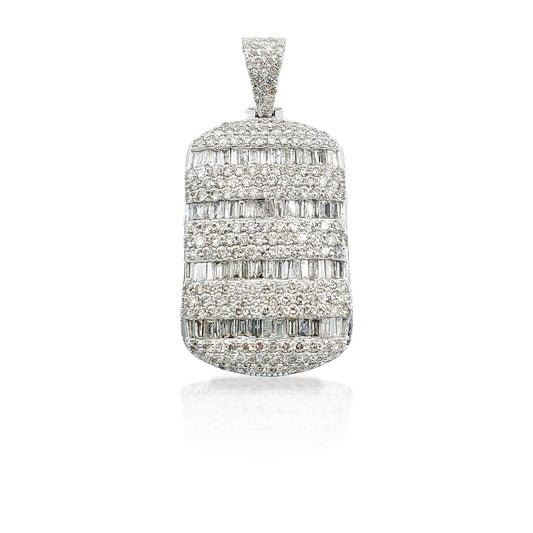 14K Diamond Dog Tag With 3.86 Carats Of Diamonds