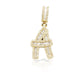 14K Gold Baguette Diamond Letter Pendants