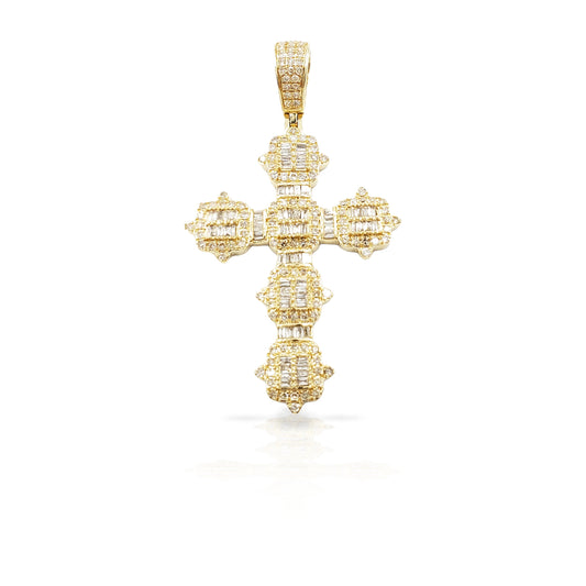 14K Diamond Baguette Cross With 1.30 Carats Of Diamonds