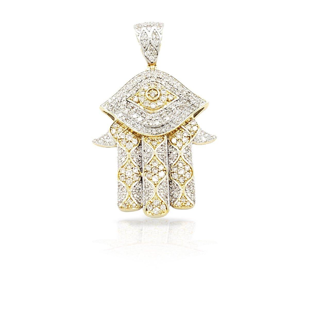 14K Diamond Hamsa With 2.30 Carats Of Diamonds