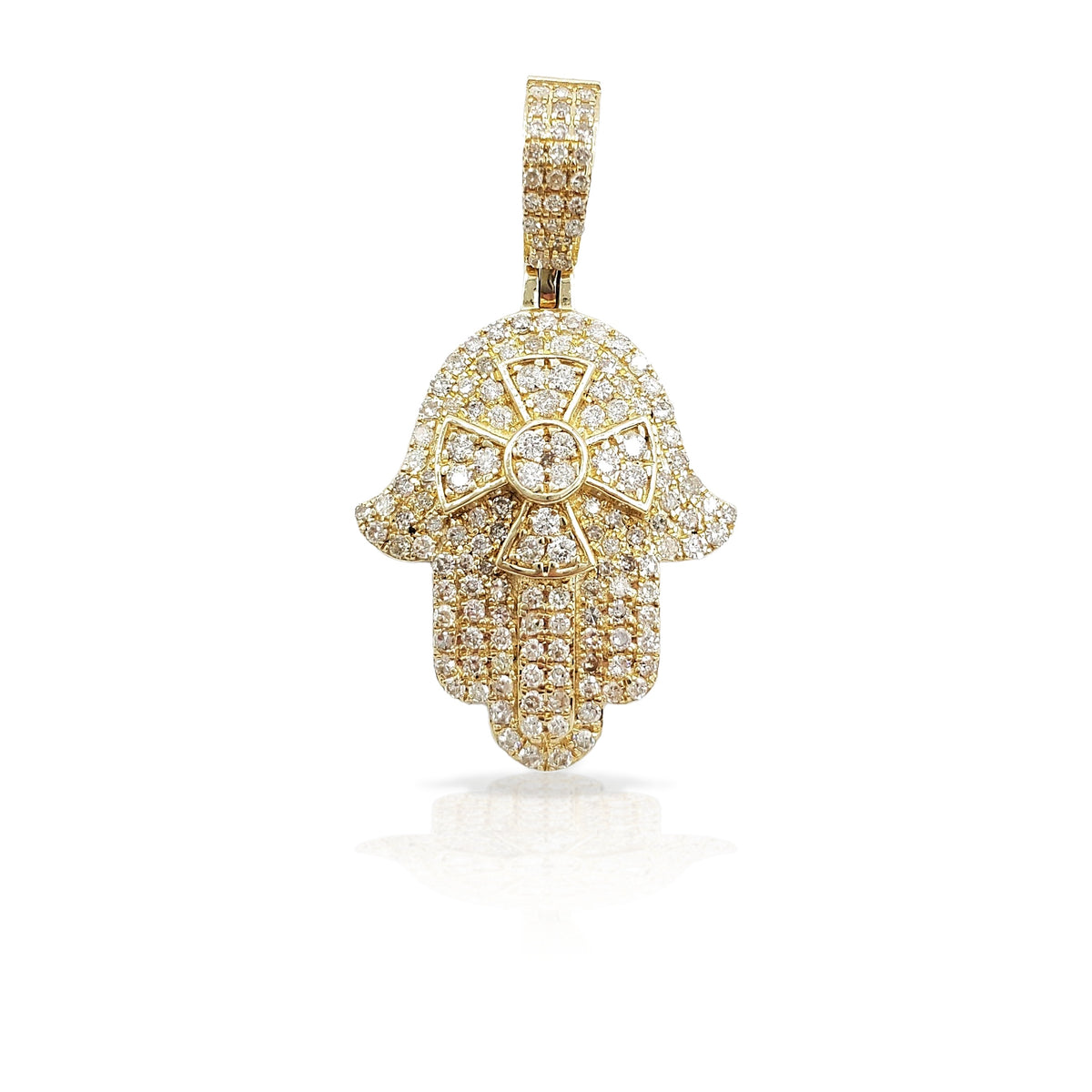 14K Diamond Hamsa With 1.20 Carats Of Diamonds