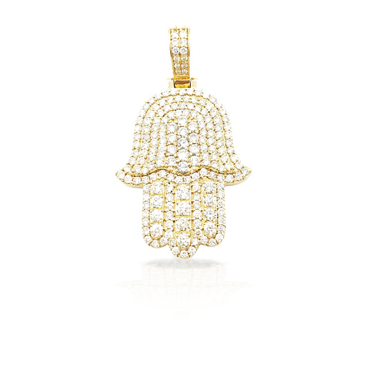 14K Diamond Hamsa With 5.10 Carats Of Diamonds