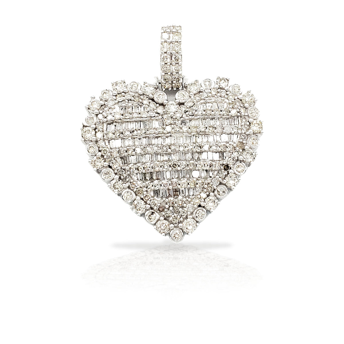 14K Baguette Diamond Heart With 2.63 Carats Of Diamonds