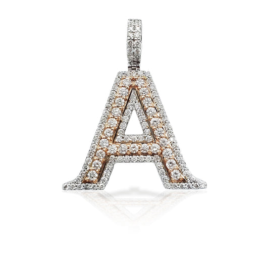 14K Diamond Initial Pendant