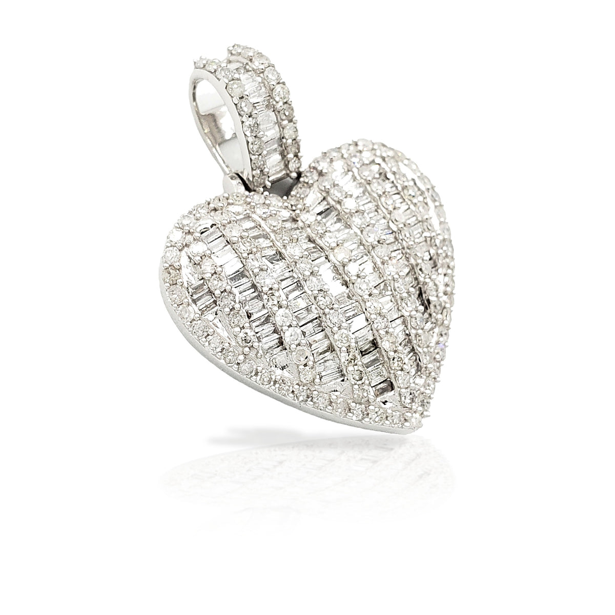 14K Baguette Diamond Heart With 1.92 Carats Of Diamonds