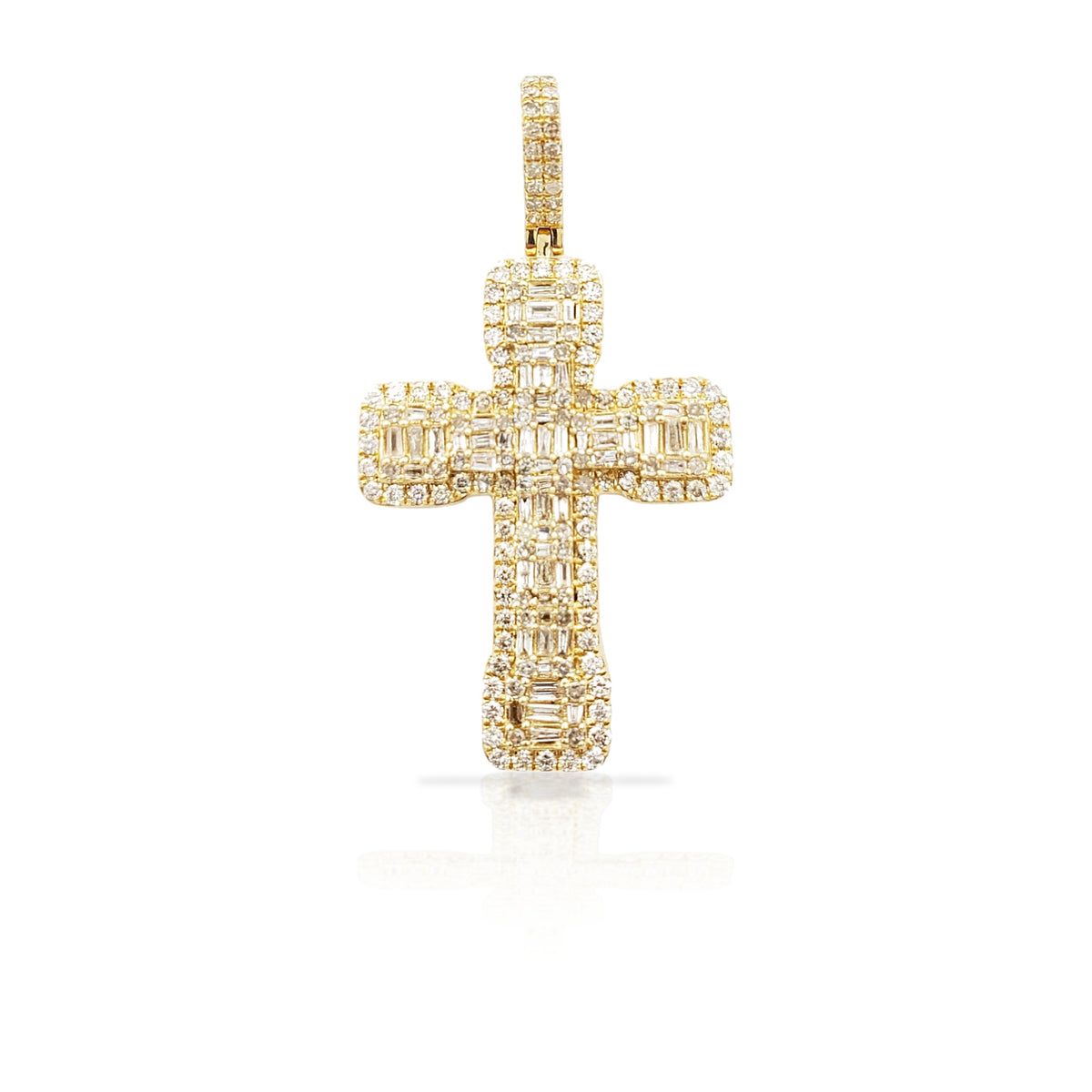 2.0 14K Diamond Cross With 1.95 Carats Of Diamonds