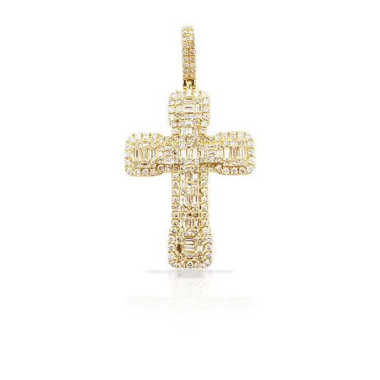 2.0 14K Diamond Cross With 1.95 Carats Of Diamonds