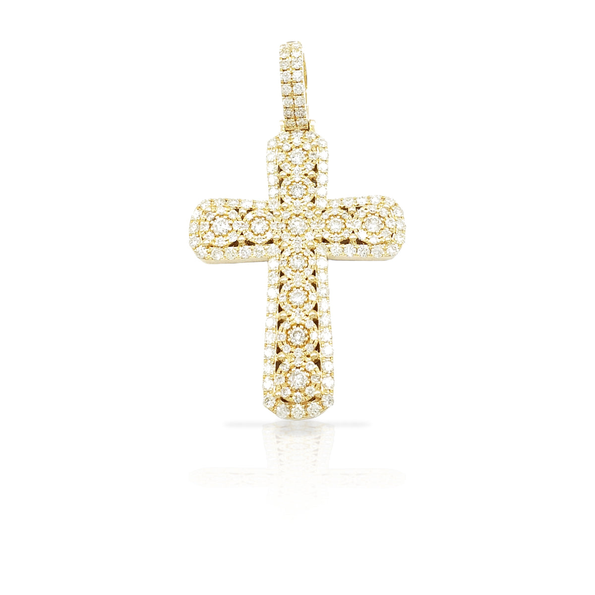 14K Diamond Cross With 2.90 Carats Of Diamonds