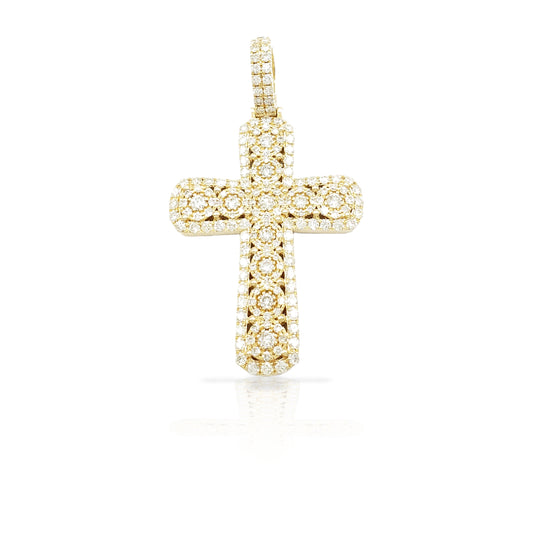 14K Diamond Cross With 2.90 Carats Of Diamonds