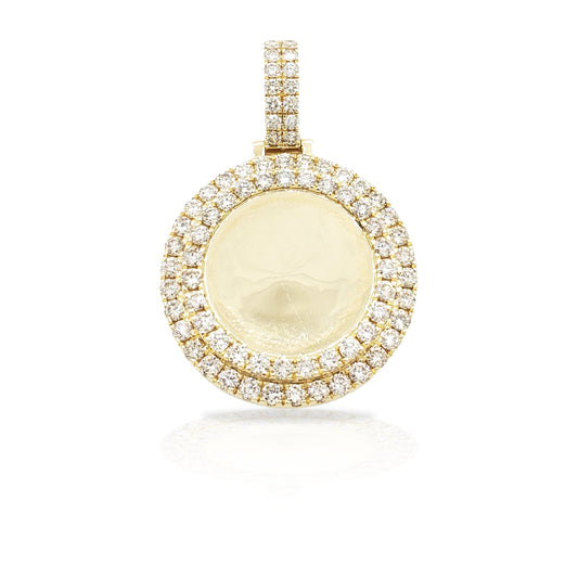 14K 3 Row Diamond Picture Pendant With 2.75 Carats Of Diamonds
