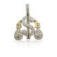 10K Gold Diamond Cash Sign Pendant