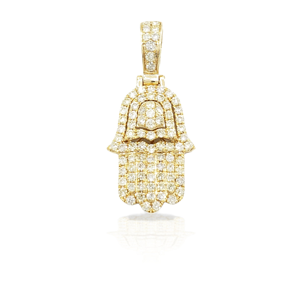 14K 3D Diamond Hamsa With 1.25 Carats Of Diamonds