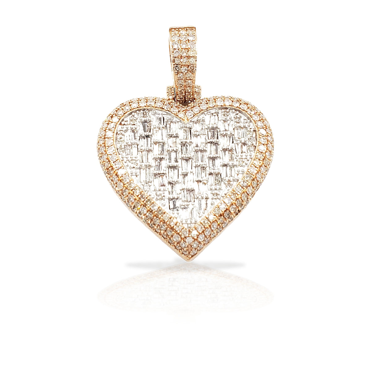 14K Baguette Diamond Heart With 2.23 Carats Of Diamonds