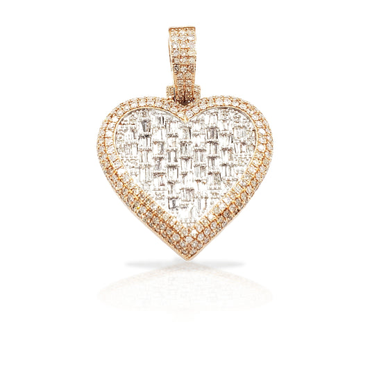 14K Baguette Diamond Heart With 2.23 Carats Of Diamonds